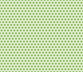 Honeycomb Background. Green color on matching background. Hexagon bold mosaic cell with padding and inner solid cells. Hexagon shapes. Seamless pattern. Tileable vector illustration.