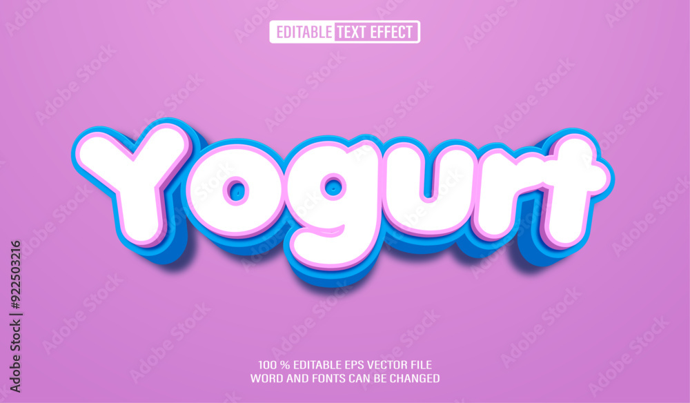 Poster editable 3d text style effect - yogurt text effect template