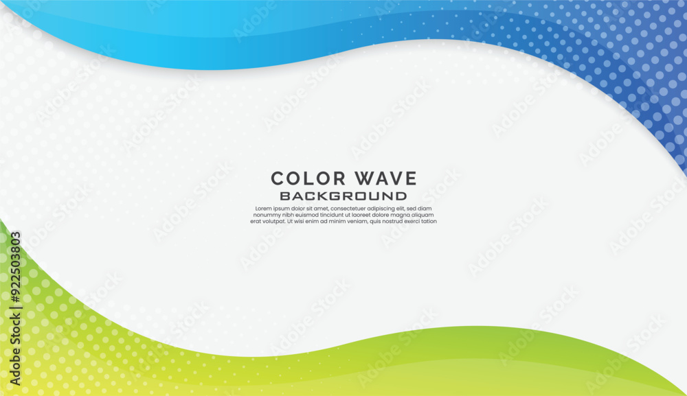 Poster abstract wave background. modern color wave background design with blue and green gradient color. pr