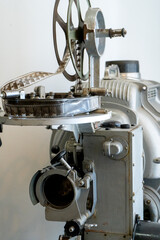 Old film video camera. Movie projector player