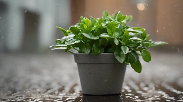 green flowers in a pot
