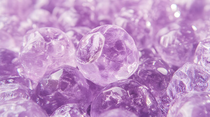 Shiny Purple and Pink Christmas Ornaments with Reflective Glass Spheres and Bubbles