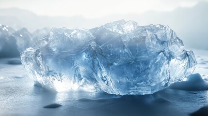 Obraz premium Magical ice shard with intricate frozen designs, ethereal light aura,