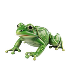 Obraz premium Green frog on white background,png