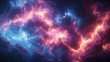 Magical lightning storm with intricate bolt patterns, ethereal light aura,