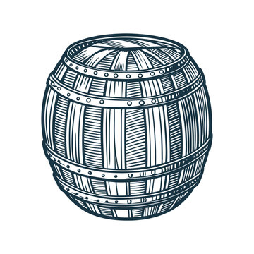 recommend clip art: Vintage  engraved style wooden barrel vector design template illustration