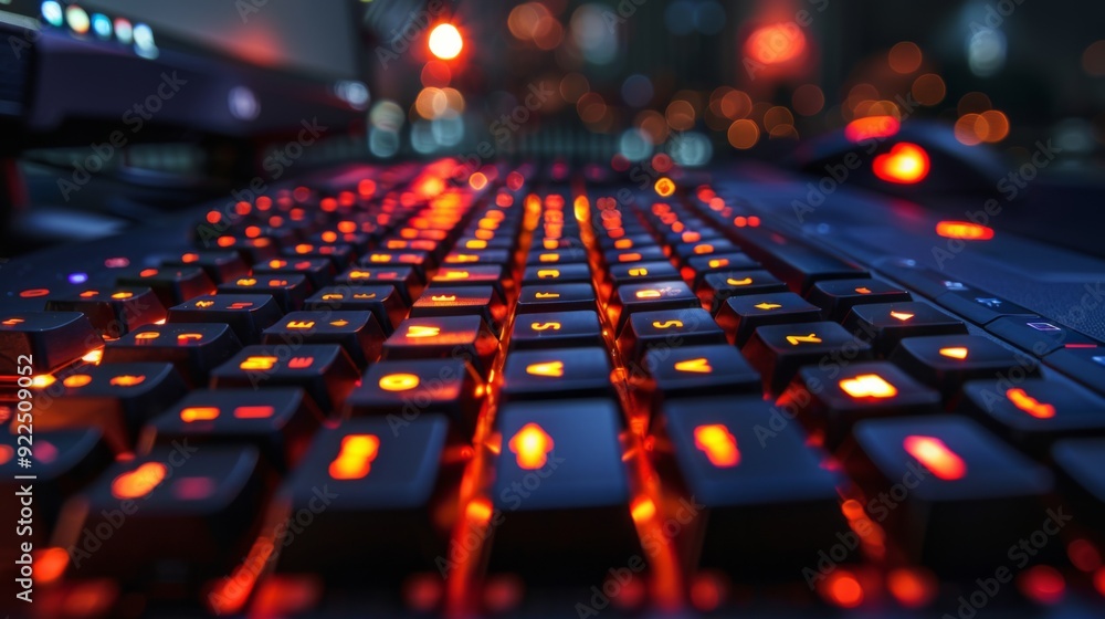 Poster showcase the vibrant energy of a keyboard adorned with a special colorful key, infusing your digital