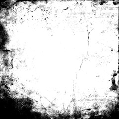 Distressed Black and White Grunge Texture Overlay