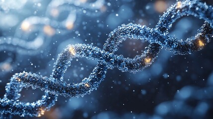DNA Structure with Chromosome Highlights: A detailed image of the DNA structure with prominent highlights of chromosomes, showing the intricate connections and structural details. 