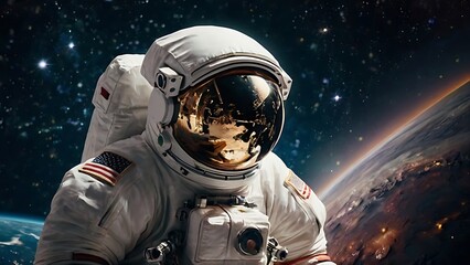 Astronaut at spacewalk