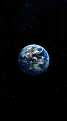 Photo Realistic Earth Noon and Space Midnight Concept: A view of Earth and space at noon and midnight against a whimsical backdrop, signifying the time cycle and interplay of light