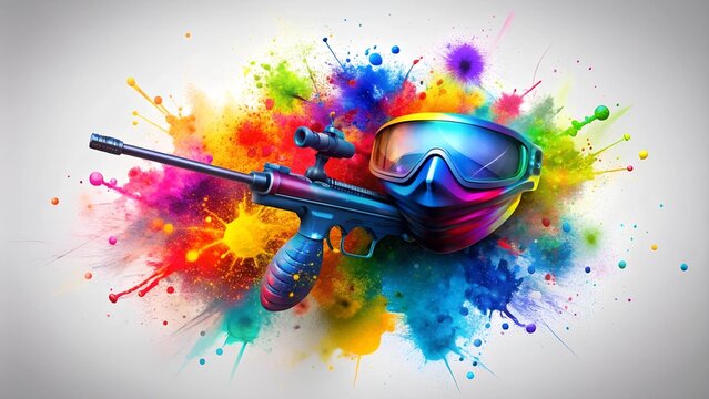 Abstract Paint Splatter Logo for Paintball  AI Generated