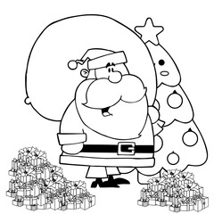 Christmas coloring page for kids and adults