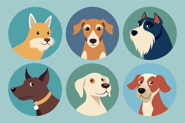 Hand drawn dog breeds element collection