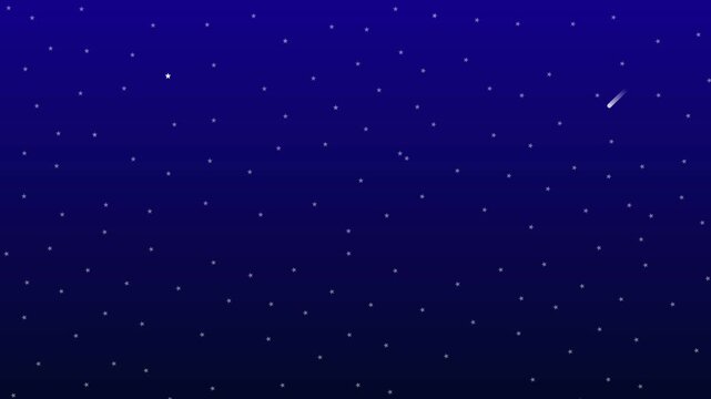 Blue dark starry night background falling stars animated