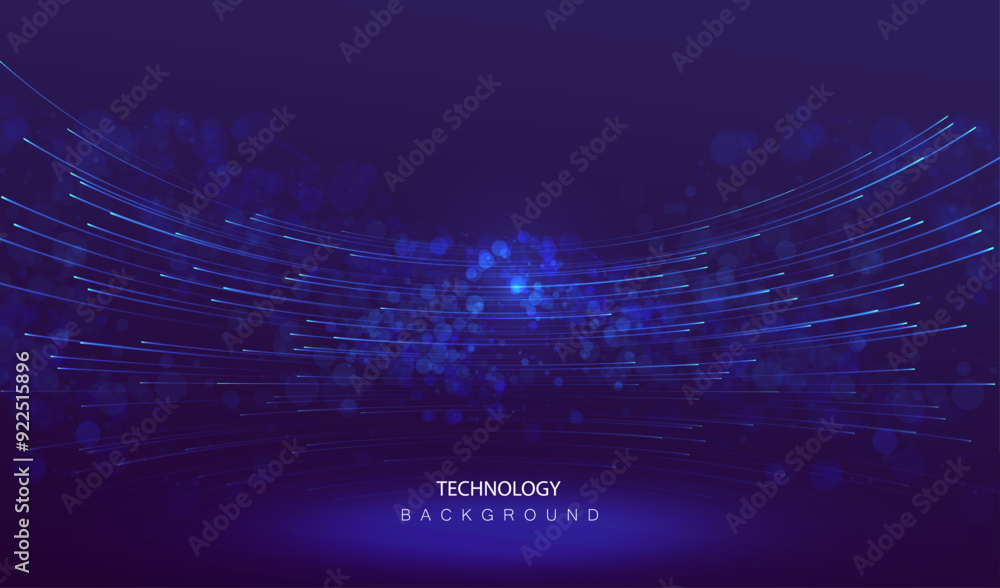 Poster wireless big data network and connection technology glow line background. high-speed 5g, 6g or ai li