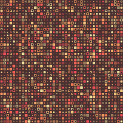 Abstract geometric design. Various style rounded squares in multiple colors. Earthy tones with a touch of warmth. Charming vector illustration.