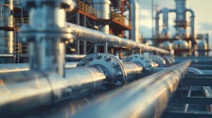 Hydrogen renewable energy production pipeline - hydrogen gas for clean electricity solar and windturbine facility.