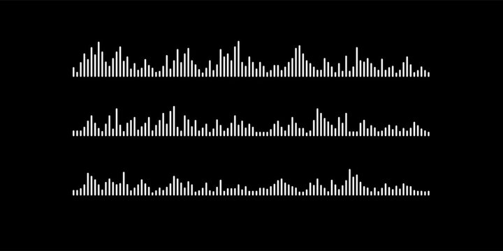 Set of simple sound waves and music equalizers.