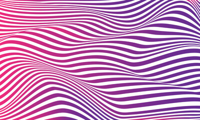 Abstract wavy background. Striped vector illustration with optical illusion.