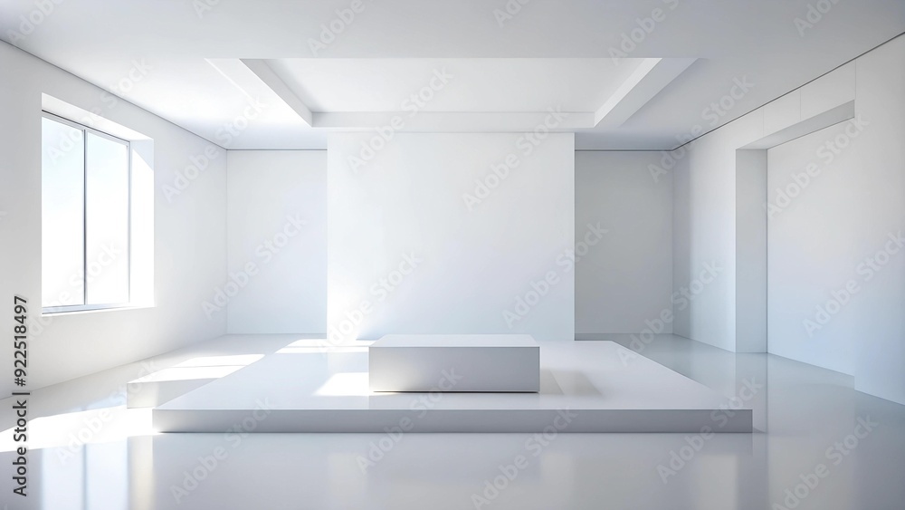 Poster a simple yet striking photography studio background with abstract geometric shapes ai generated