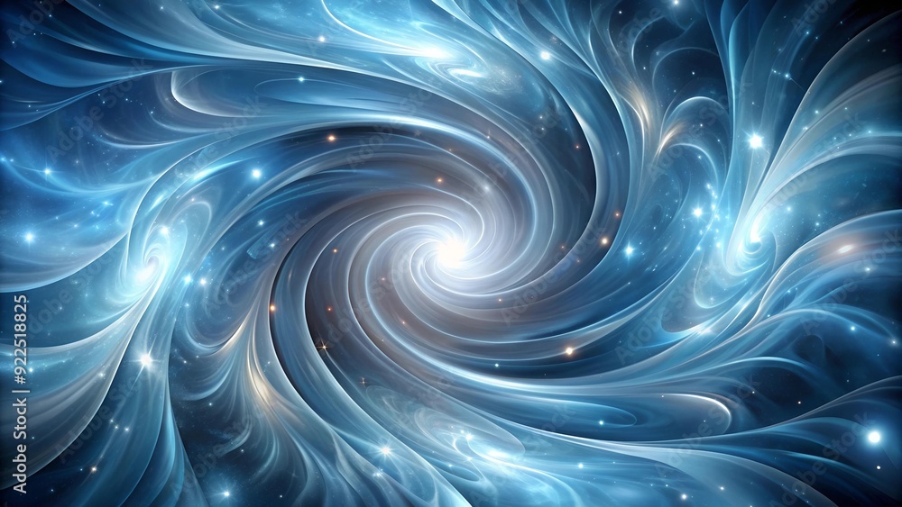 Poster abstract silver blue background with swirling nebula pattern generative ai