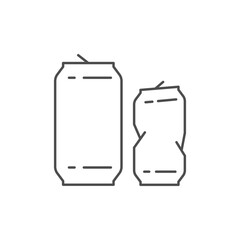 Aluminum waste line outline icon