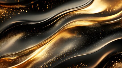 Mesmerizing Golden Waves of Shimmering Energy and Luminous Motion