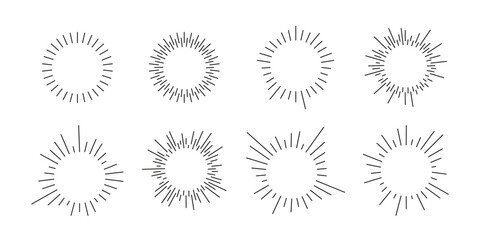 Set of simple circular equalizers. Round thin sound rays.