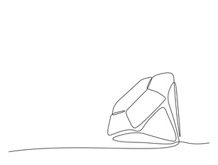 Continuous one line drawing of diamond gemstone. Precious diamond single line vector illustration. Editable line vector.