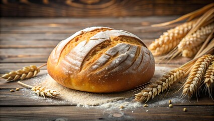 A Warm Embrace of Golden Crust and Rustic Charm: An Extreme Close-Up of Freshly Baked Bread  Generative AI