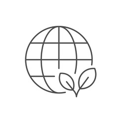 Eco planet line outline icon