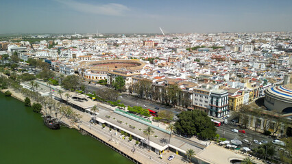 Fototapeta premium Aerial view of Sevilla, Andalusia. Southern Spain