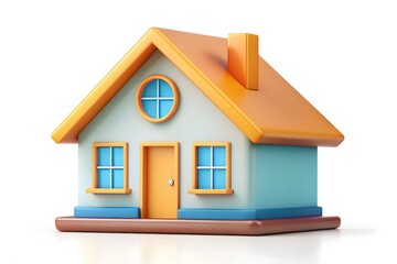 Toy House on white. 3D illustration
