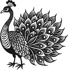 peacock silhouette vector illustration