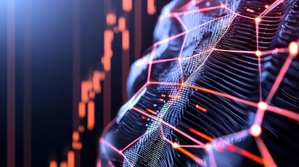 Fintech ecosystem, glowing holograms, abstract financial connections, futuristic technology