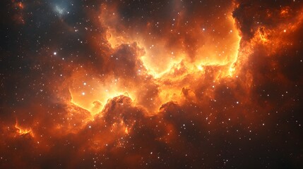 Obraz premium Cosmic Firestorm Dramatic Explosion of Cosmic Energy in the Depths of the Universe
