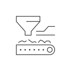 Industrial conveyor line outline icon