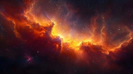 Dramatic Cosmic Inferno Fiery Explosion in the Depths of the Universe
