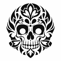 Skull pattern perfect symmetric vector art illustration