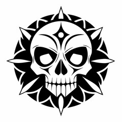 Skull pattern perfect symmetric vector art illustration