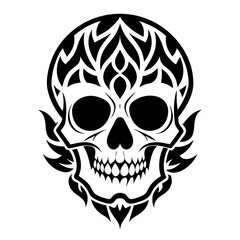 Skull pattern perfect symmetric vector art illustration