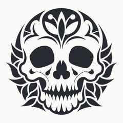 Skull pattern perfect symmetric vector art illustration