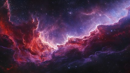 Fototapeta premium Mesmerizing Cosmic Storm in the Vibrant Celestial Realm of the Universe