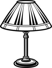 table lamp silhouette vector illustration