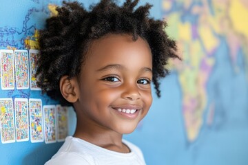 Multilayer Language Education: Dedicated Student Practicing with Flashcards in Classroom Setting