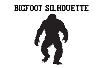 Bigfoot silhouette on white background. Bigfoot silhouettes and bigfoot concept silhouette vector illustration. Bigfoot silhouette.