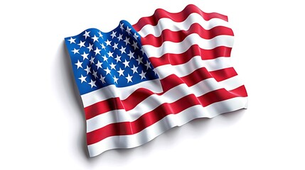 Obraz premium A minimalist representation of the U.S. flag using only three bold stripes and a single star on a white background 