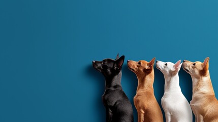 An elegant minimalist poster for a pet adoption event, using simple icons and a soft color palette.