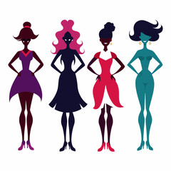 Woman icon silhouette vector art illustration with white background